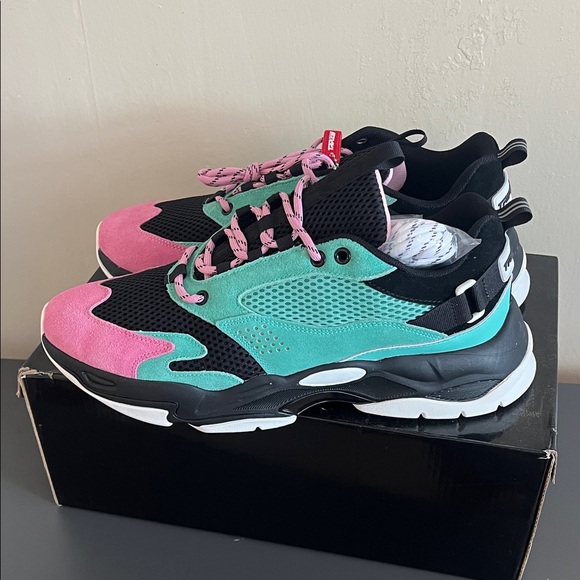 Triple 7 Men's Athletic Shoes - Pink, Teal, and Black - Picture 5 of 6